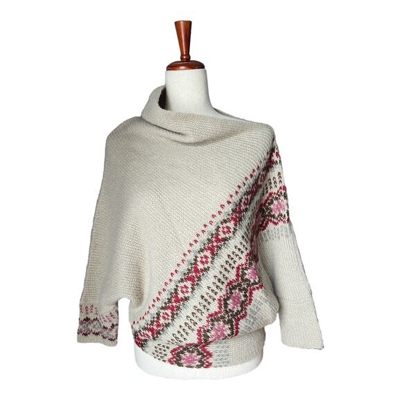 Wooden Ships Asymmetric Dolman Sleeve Sweater Mohair Wool Nordic Cozy Small - Picture 1 of 5